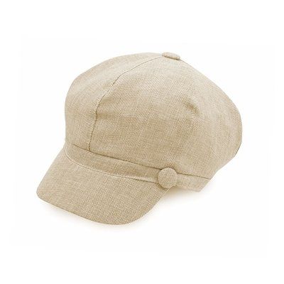 Gorra Lino Elegante Cierre Elástico Beig
