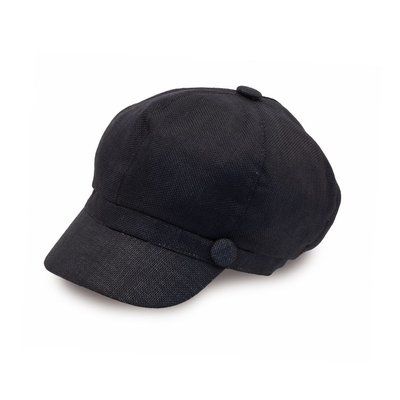 Gorra Lino Elegante Cierre Elástico Negro