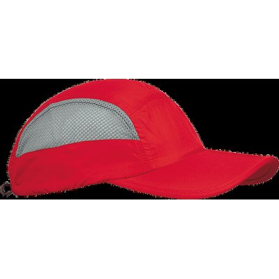 Gorra plegable de microfibra con velcro Red / Grey