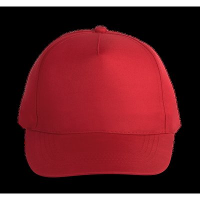 Gorra de poliéster 5 paneles cierre velcro Red
