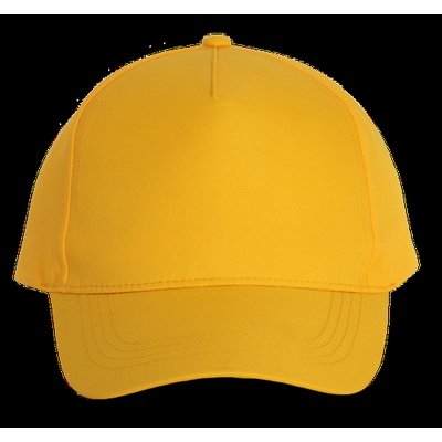 Gorra de poliéster 5 paneles cierre velcro Yellow