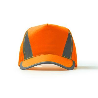 Gorra de poliéster con detalles reflectantes Naranja Fluor Talla Única Adulto