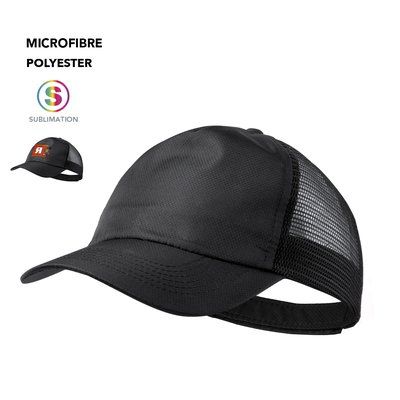 Gorra rejilla de 5 paneles en microfibra de poliéster