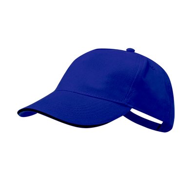 Gorra sandwich de 5 paneles 100 % algodón Azul