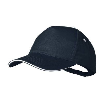 Gorra sandwich algodón peinado 5 paneles con cierre de velcro Mar
