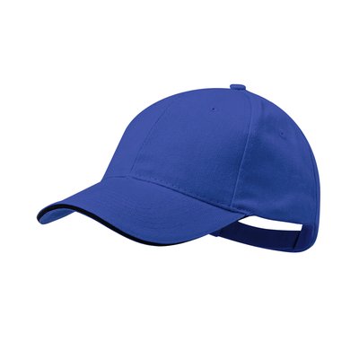 Gorra sandwich algodón peinado de 6 paneles  Azul