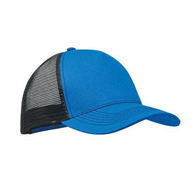 Gorra trucker de 5 paneles con malla trasera Azul Royal