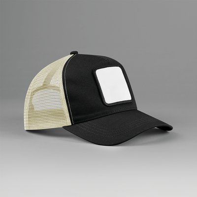 Gorra trucker de 5 paneles con parche Black/Stone