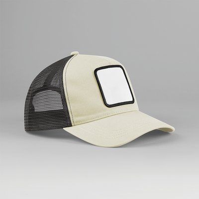 Gorra trucker de 5 paneles con parche Stone/Shadow Grey