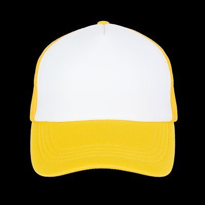 Gorra trucker con ajuste de plástico White / Solar Yellow