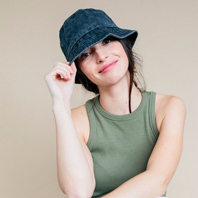 Gorro bob de algodón efecto lavado