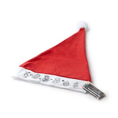 Gorro de Navidad infantil para colorear Rojo