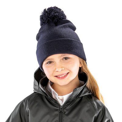 Gorro pompón con borde doblado