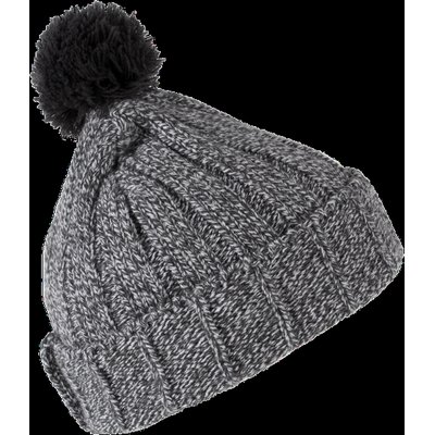 Gorro con pompón y dobladillo Grey Melange / Dark Grey