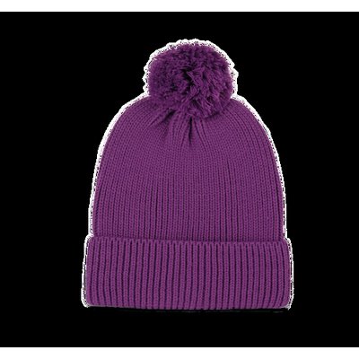 Gorro con pompón eco Mauve