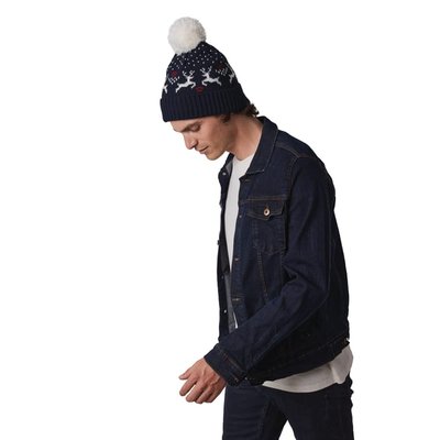 Gorro de punto con renos Navidad