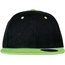 Gorra bicolor con visera plana Black / Lime