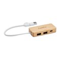 Hub 3 Puertos Bambú Cable 20cm