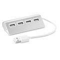 Hub USB 4 Puertos 2.0 Plata Mate