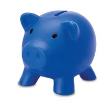 Hucha de cerdito de colores con tapón inferior Azul