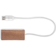 HUB 4 puertos aluminio y nogal | Superior | 65 x 25