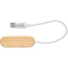 Hub USB Bambú 3 Puertos 24cm Cable | PLUG SIDE 2