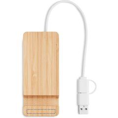 Hub USB de Bambú 4 Puertos | TOP LOWER