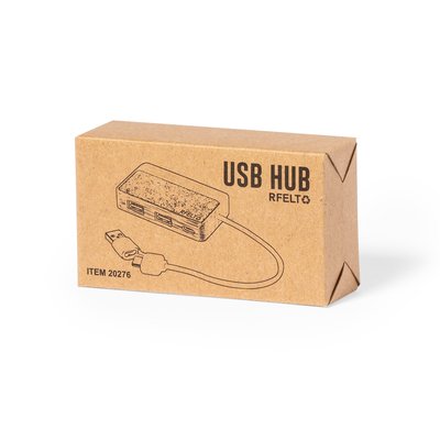 Hub 2 USB y Tipo C en Bambú/Fieltro