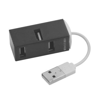 HUB 4 Puertos USB 2.0 Compacto Negro