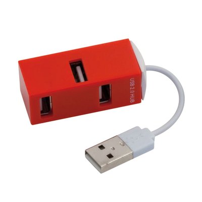 HUB 4 Puertos USB 2.0 Compacto Roj