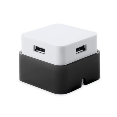 Hub 4 Puertos USB 2.0 Plegable con Recogecables Neg