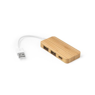 Hub Bamboo 2 USB-A y 1 USB-C