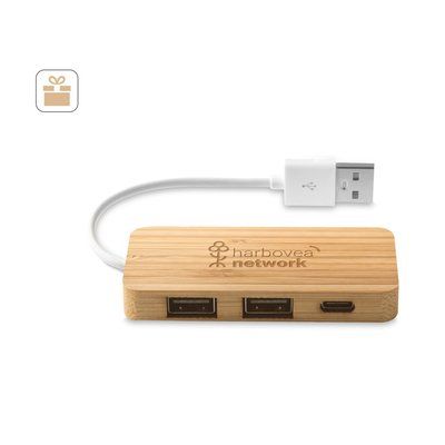 Hub Bamboo 2 USB-A y 1 USB-C