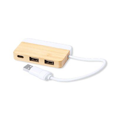 Hub USB 2.0 de Bambú y Mármol