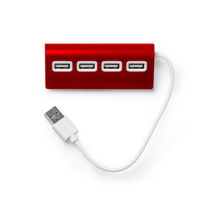 Hub USB 4 en 1 Rojo Talla Única Adulto