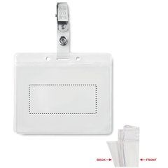 Identificador transparente con clip de sujeción | Frontal | 70 x 30