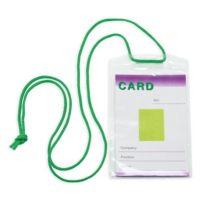 Identificador Transparente con Cordón Ve