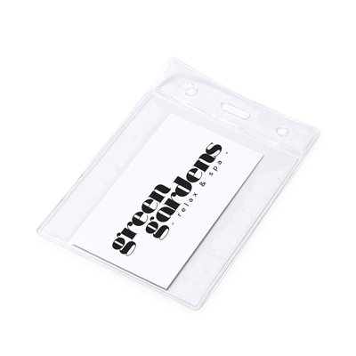 Identificador transparente vertical de PVC