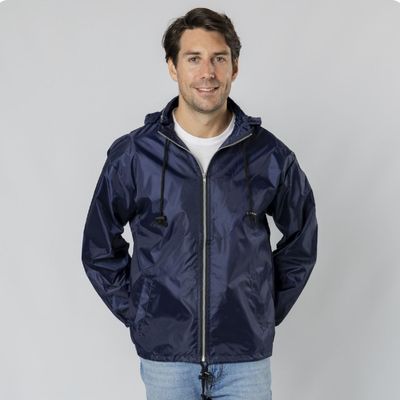 Impermeable de poliéster capucha y bajo ajustables