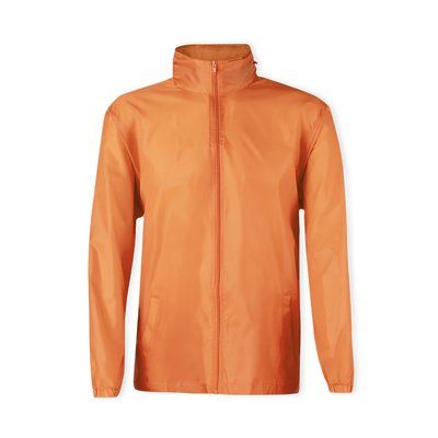 Impermeable de poliéster con capucha y bolsillos laterales Naranja M/L