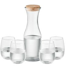 Jarra y Vasos de Vidrio Reciclado Transparente
