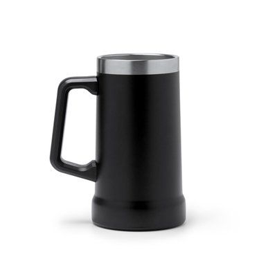 Jarra de acero reciclado mate doble pared 700 ml Negro Talla Única Adulto