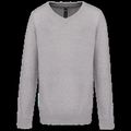 Jersey cuello de pico niños Grey Melange 6/8 Ans