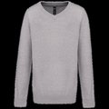 Jersey cuello de pico niños Grey Melange 8/10 ans