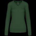Jersey de punto cuello de pico para mujer Forest Green L
