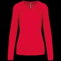 Jersey de punto cuello de pico para mujer Red L