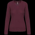 Jersey de punto cuello de pico para mujer Wine Xxl