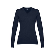 Jersey con escote de pico para mujer Azul Marino XXL