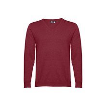 Jersey de Punto Hombre Cuello en V Burdeos L