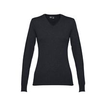 Jersey con escote de pico para mujer Negro L